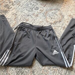 Adidas Charcoal Joggers with White Stripes